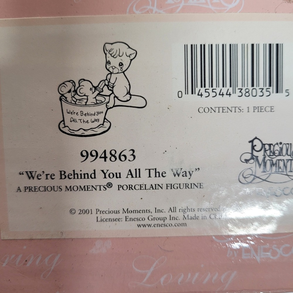 Precious Moments We're Behind You All The Way Cat Mice Figurine 994863 2001